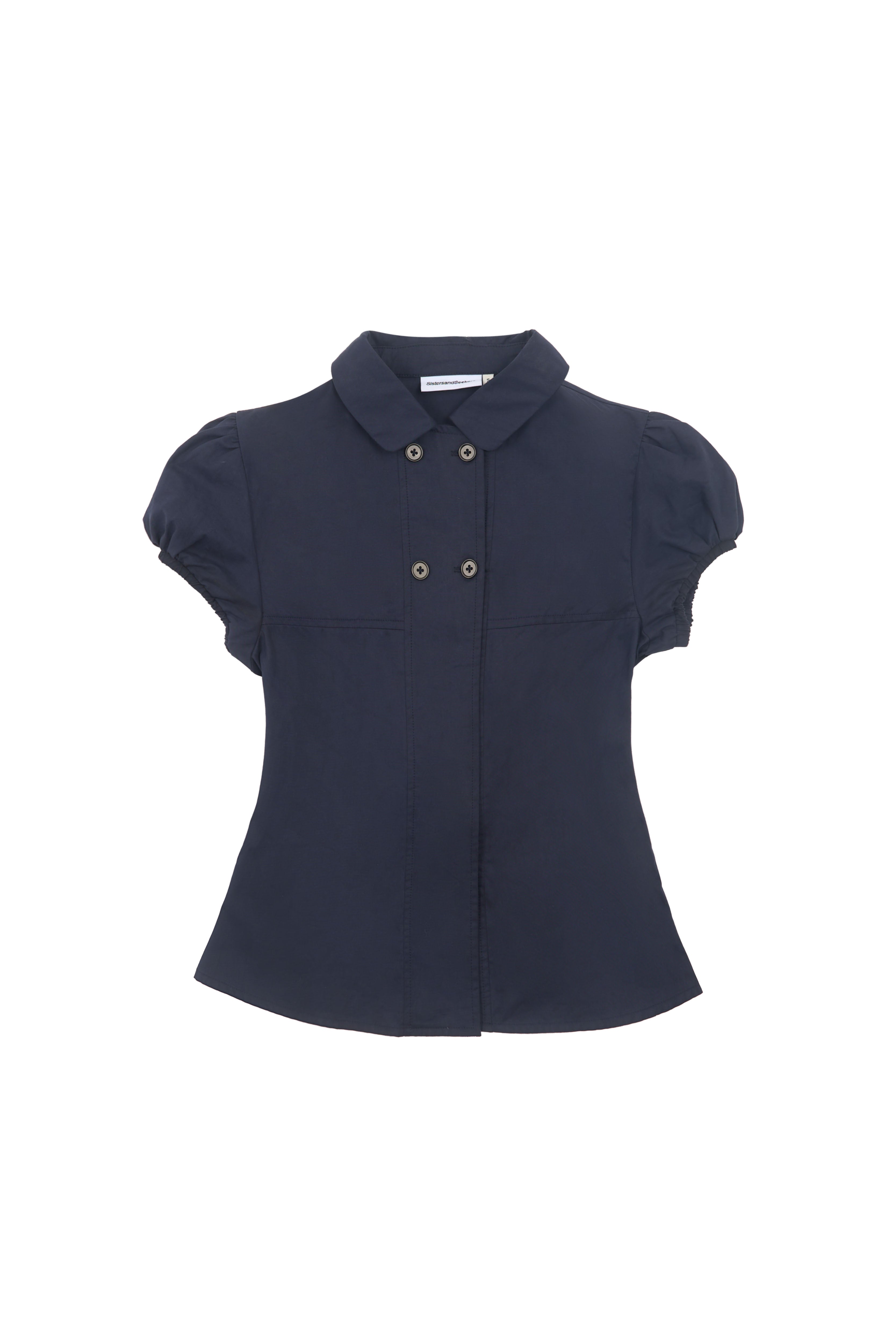 Wendy Poplin Blouse in Navy